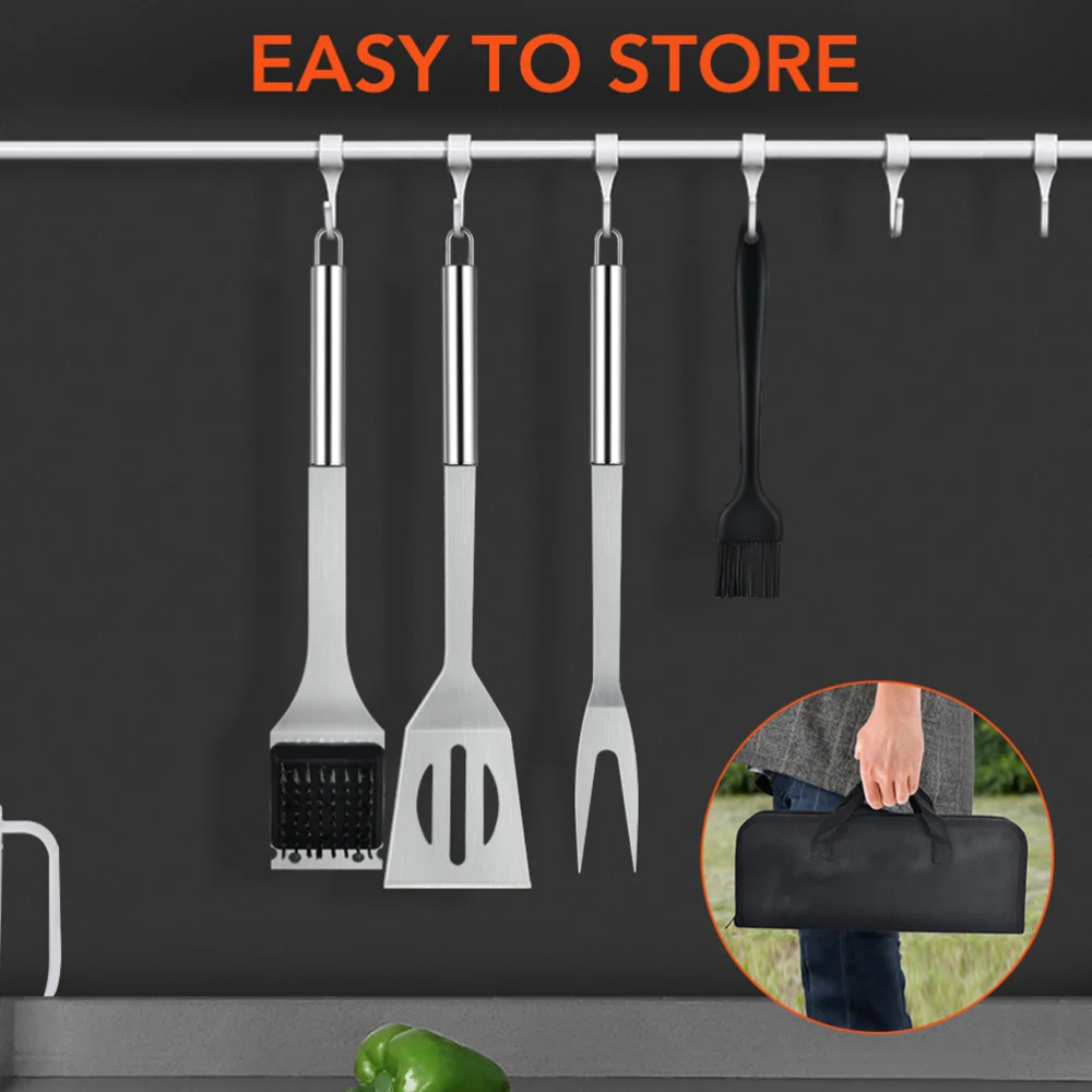 

1 Set BBQ Tools Outdoor Stainless Steel Grill Forks Barbecue Utensils Kit
