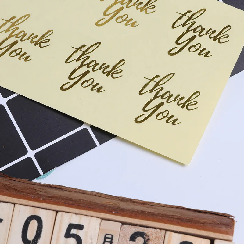 

10Pcs Gilding Gold Heart Thank You Handmade Cake Packaging Sealing Label Kraft Sticker Baking DIY Gift Stickers