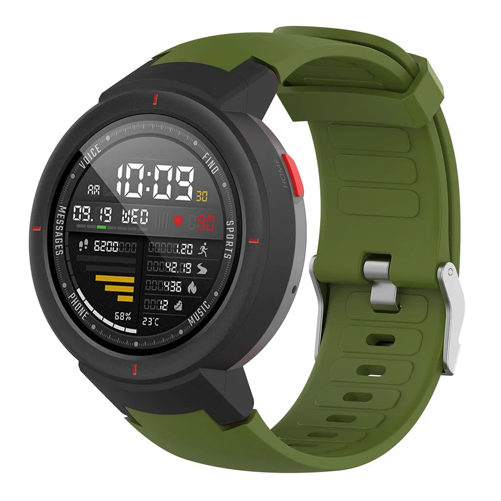 Силиконовые часы ремешок чехол для Huami Amazfit Verge с защитой экрана Замена Браслет