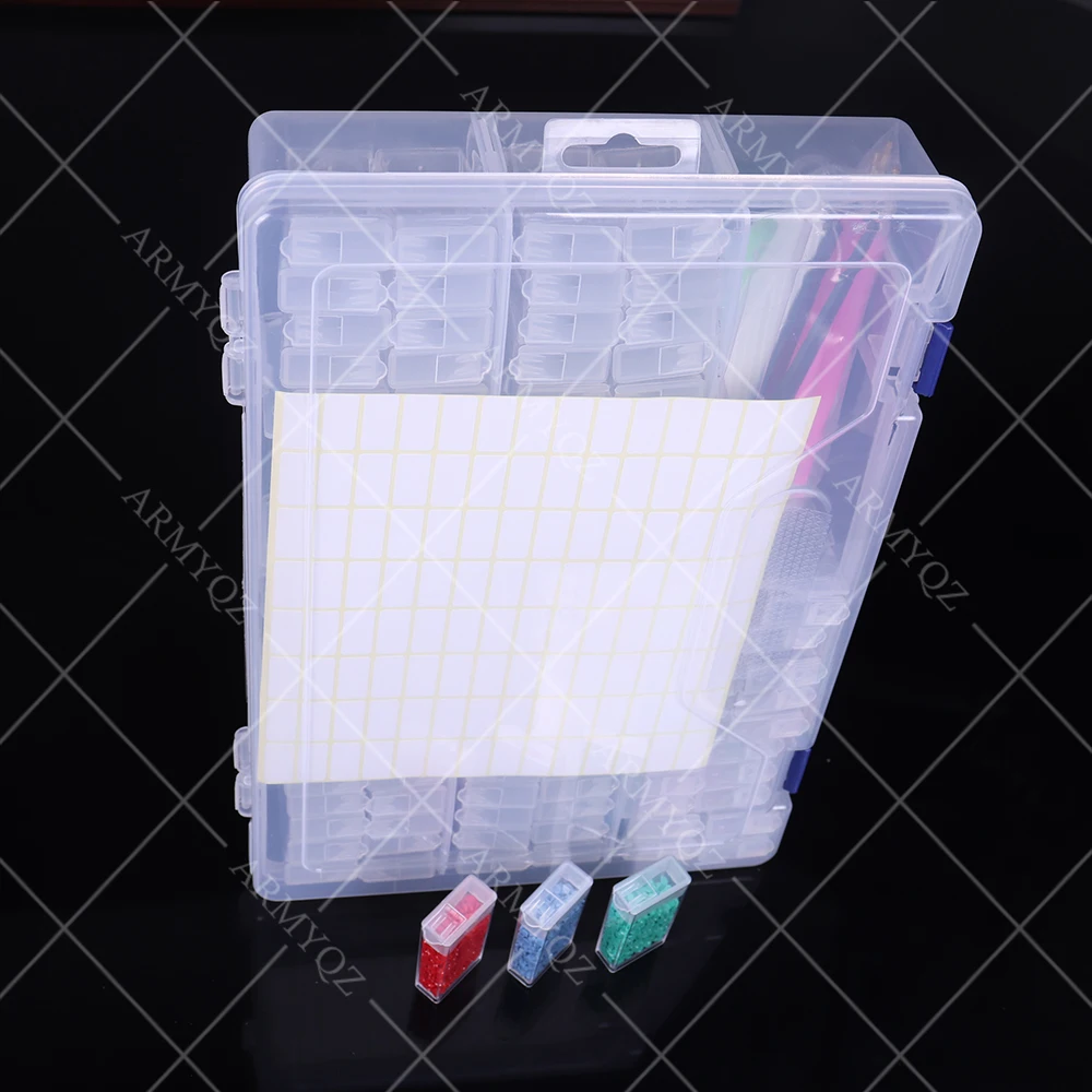 

28/84/100 Girds 5D DIY Diamond Painting Tools Storage Box Rhinestone Container Box Diamond Painting Accessories Organizer Case