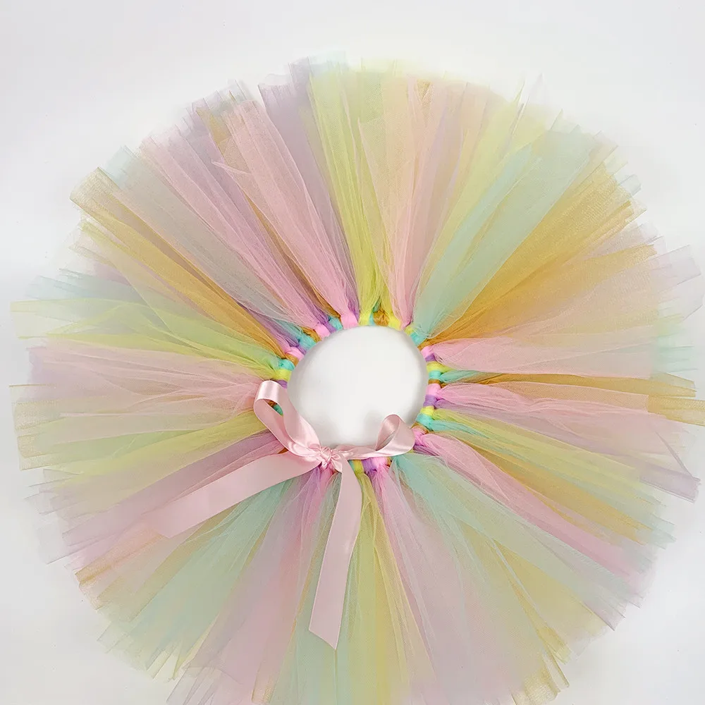 Pastel Unicorn Tutu Skirt Baby Girls Birthay Party Kid Ballet Dance Tulle Children Costume Carnival Holiday | Тематическая одежда