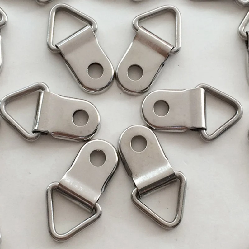 Высококачественное металлическое серебряное треугольное D образное кольцо