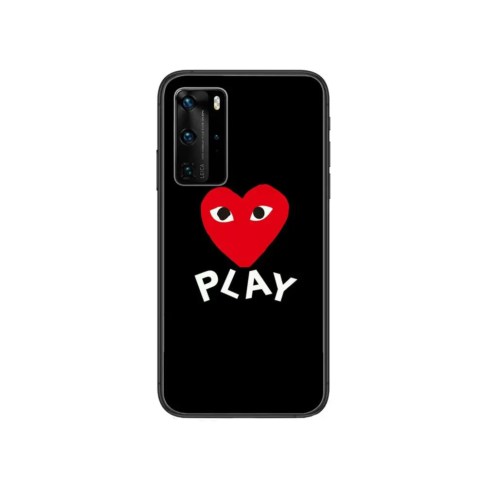 

PLAY Comme design Garcons Heart Phone Case For Huawei P 40 30 20 10 9 8 Lite E Pro Plus Black Etui Coque Painting Hoesjes comic