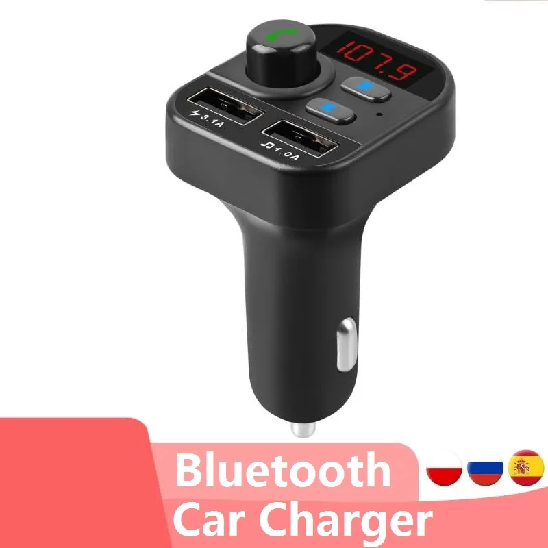 

Автомобильное зарядное устройство с Bluetooth и 2 USB-портами для телефона