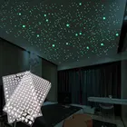 Светящиеся 3D звезды в горошек, наклейка на стену для детской комнаты, спальни, украшение для дома, флуоресцентная наклейка сделай сам s