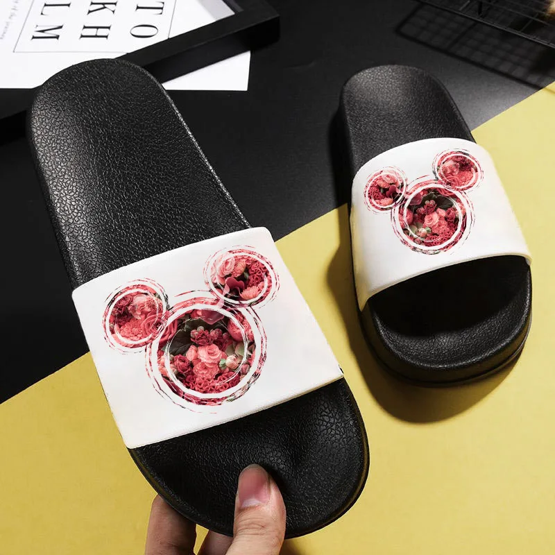 

Mouse head Graphic women slippers Cartoon indoor Home Slipper Beach Female Slipper Women Flip Flops Sandalias Mujer