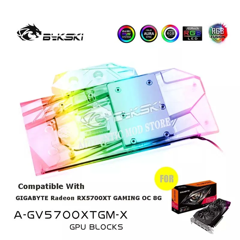 Чехол Bykski для GIGABYTE Radeon RX5700XT GAMING OC 8G Card VGA Cooler с поддержкой синхронизации |