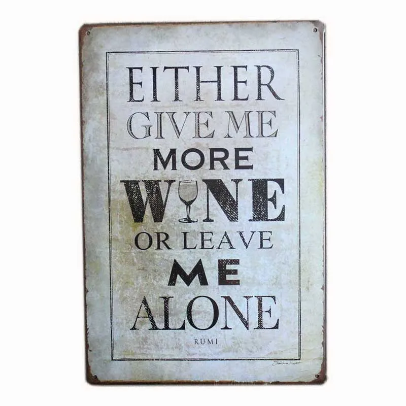

Wine Sign Metal Plaque Vintage Cocktail Mojito Poster Cafe Decoration Pub Retro Wall Plate Decorative Home Decor 20x30cm