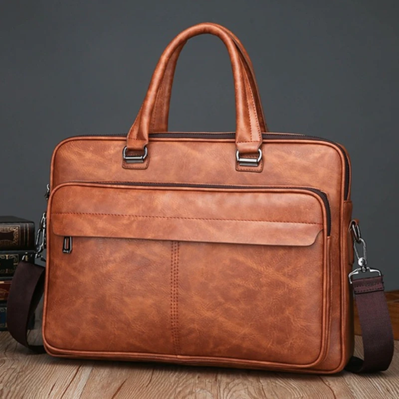 

Men Briefcase Bag High Quality Business Famous Brand Leather Shoulder Messenger Bags Office Handbag Laptop