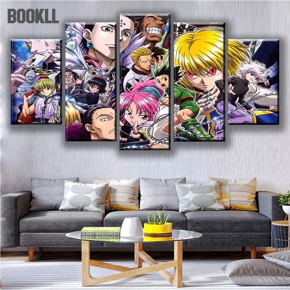 

Canvas Prints Pictures Japanese Anime 5 Pieces Hunter X Hunter Anime Painting Home Decor Modular Poster Frames Quadro Cuadros