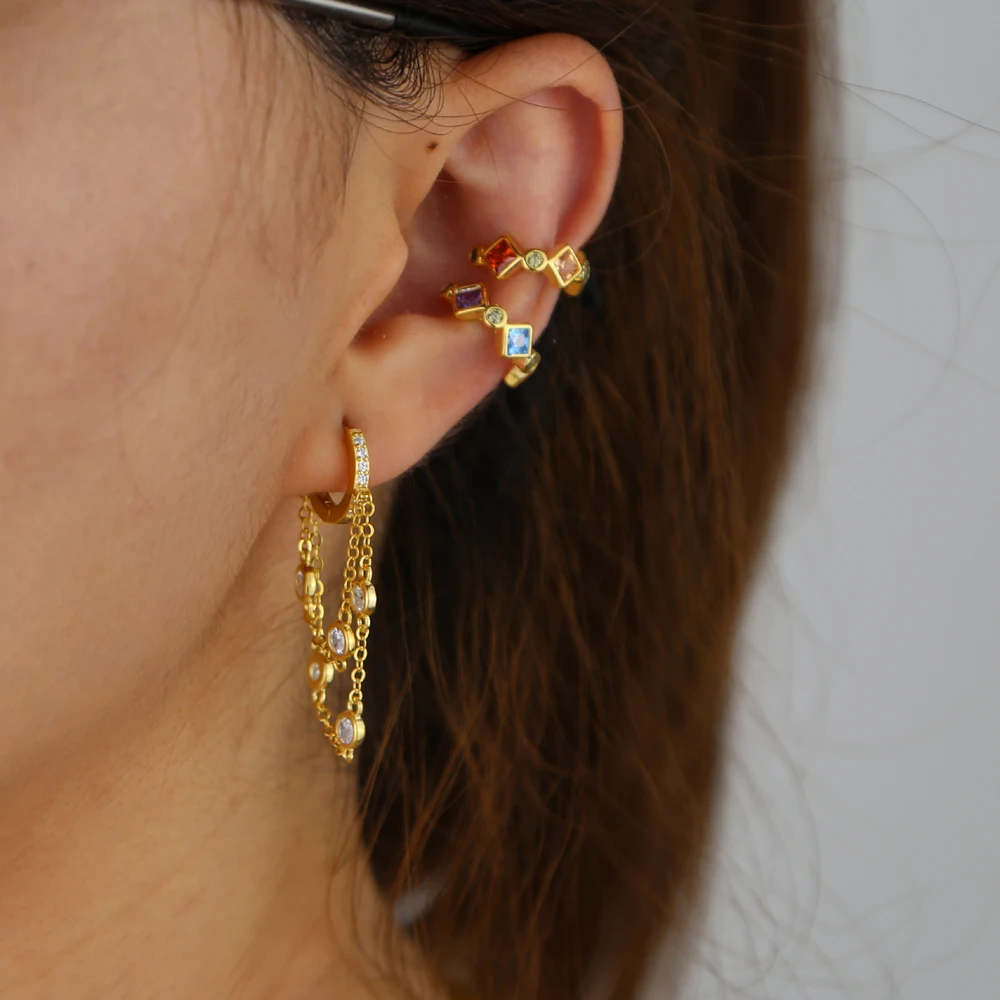 Женские серьги-кольца из серебра 925 пробы с кисточками | Украшения и аксессуары