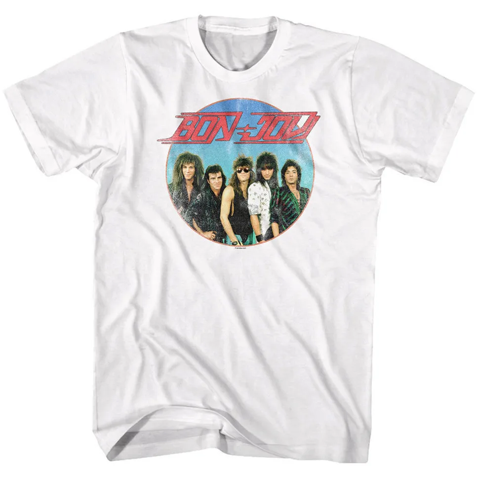 Bon Jovi Винтаж Группа фото Мужская футболка рок концертный тур альбом Обложка Merch