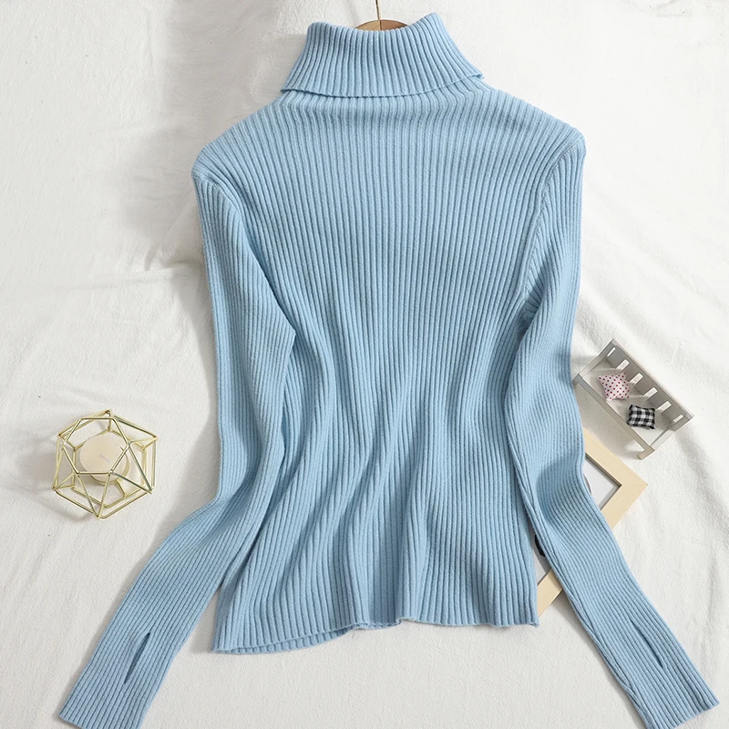 Осенне-зимний базовый мягкий свитер для женщин пуловеры 2021 женский с высоким