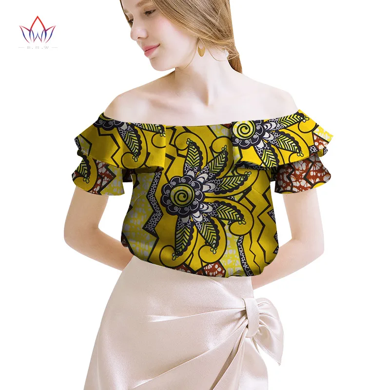 21 Африканская женская одежда Базен Riche Топ dashiki традиционный принт одежда Vestido Африка Анкара Стиль Топы модная блузка WY2048 - Цвет: 21