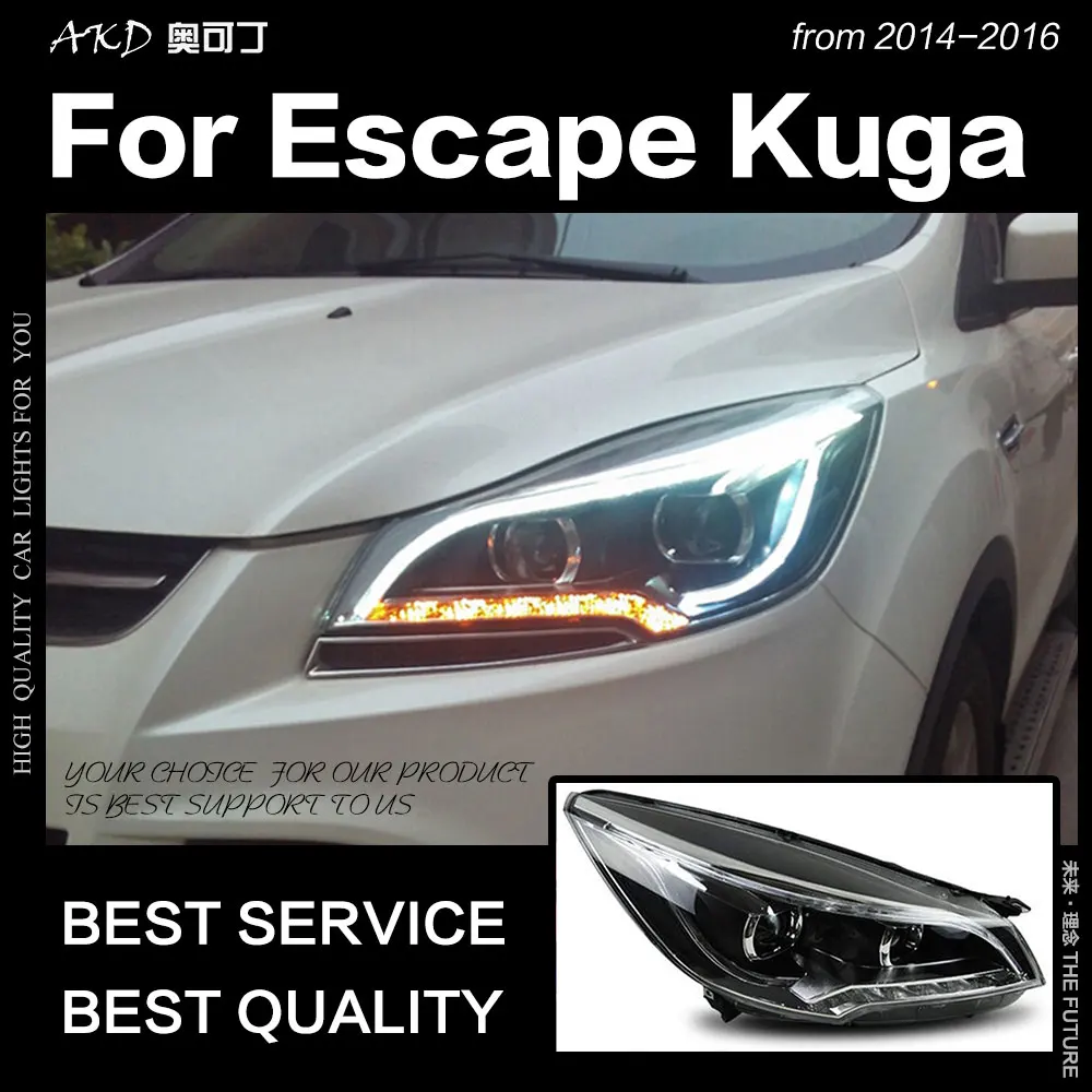 АКД стайлинга автомобилей для Ford Escape Kuga 2014-2016 светодиодный фары DRL Hid фара