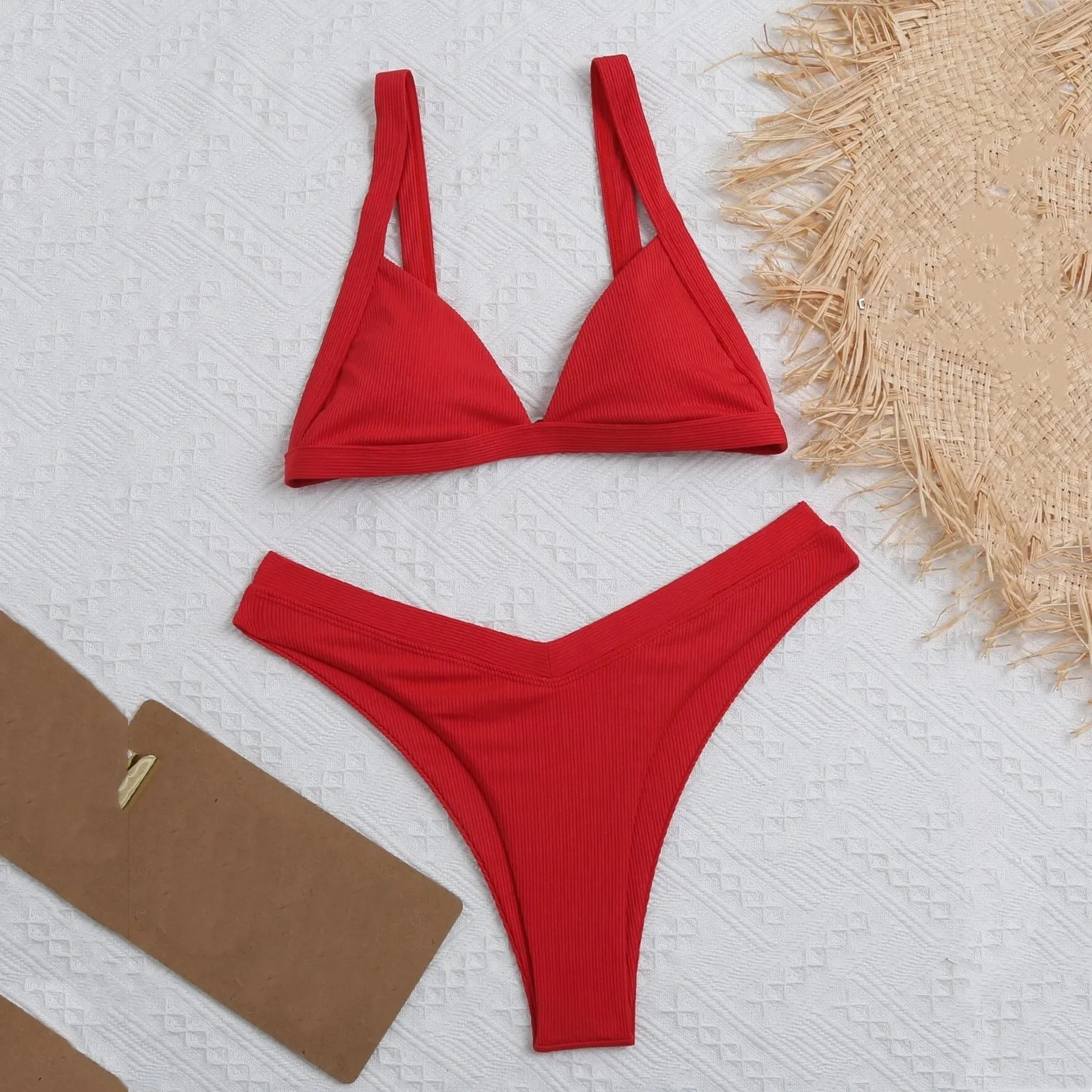 Женский купальник из двух предметов купальный костюм в морском стиле с принтом