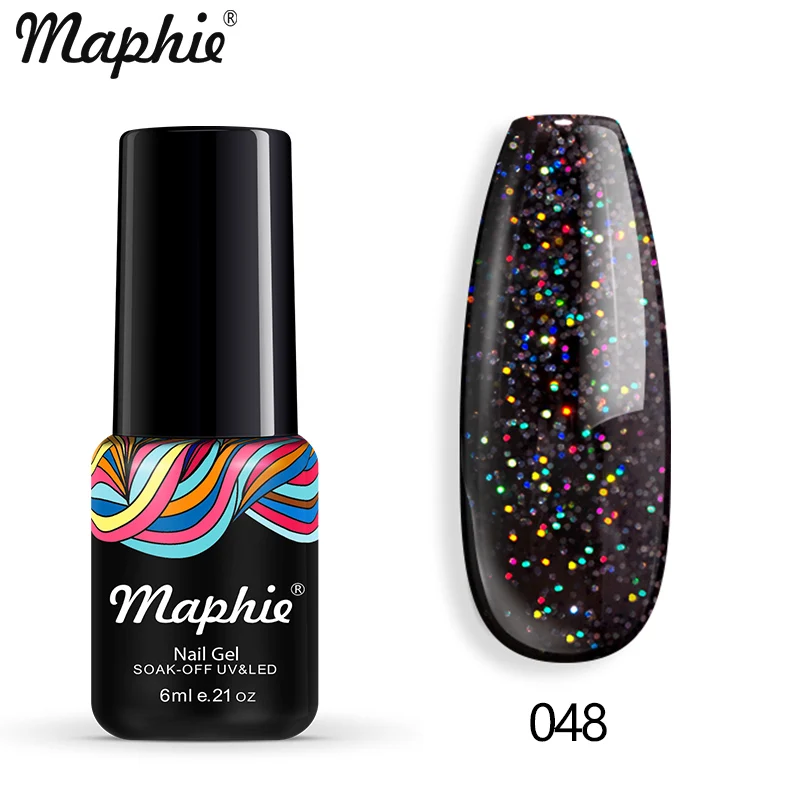 048 Maphie бриллиантовый блеск с ультрафиолетовым свечением Гель-лак для ногтей мерцающий декор с блестками Блестящий лак для ногтей полуперманентный лак Led синий гель для ногтей - Цвет: 048
