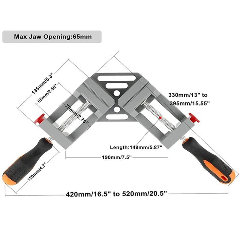 

Multifunction 90 Degree Right Angle Clip Folder Picture Frame Corner Clamp Quick Fixed Clamps Corner Holder Woodworking Tool