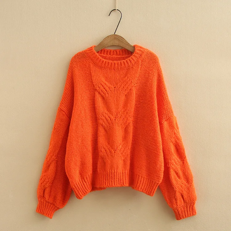 Plus Size Casual Sweaters 2019 Autumn Women Fashion Loose Long Sleeve Knitting Mohair Pullovers A0-254 | Женская одежда