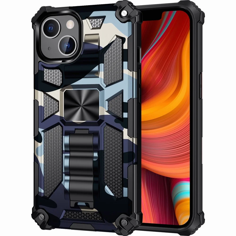 Камуфляжный противоударный армированный чехол KEYSION для iPhone 13 Pro Max Mini