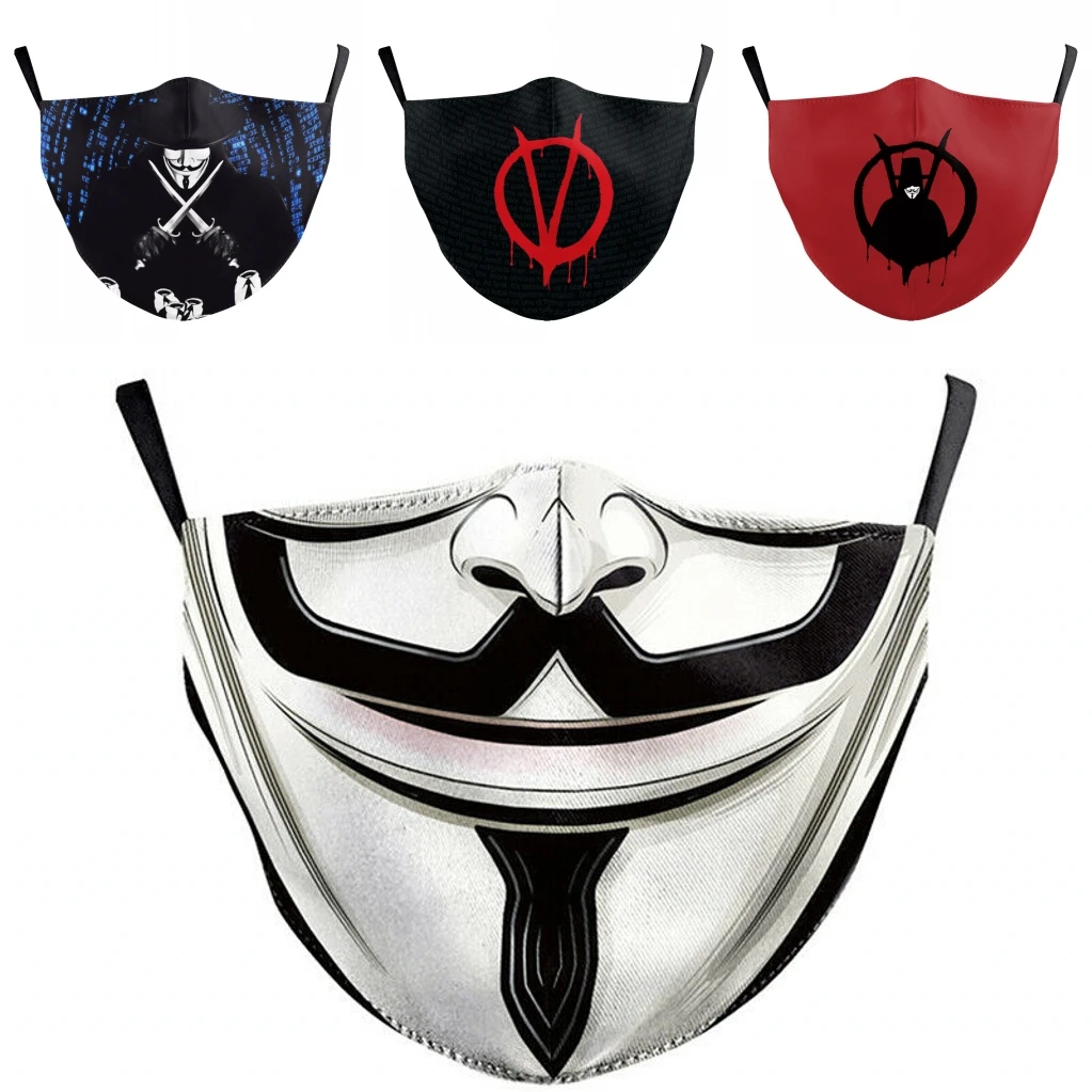 Пылезащитная маска для лица косплея V вендетты маски взрослых с фильтром