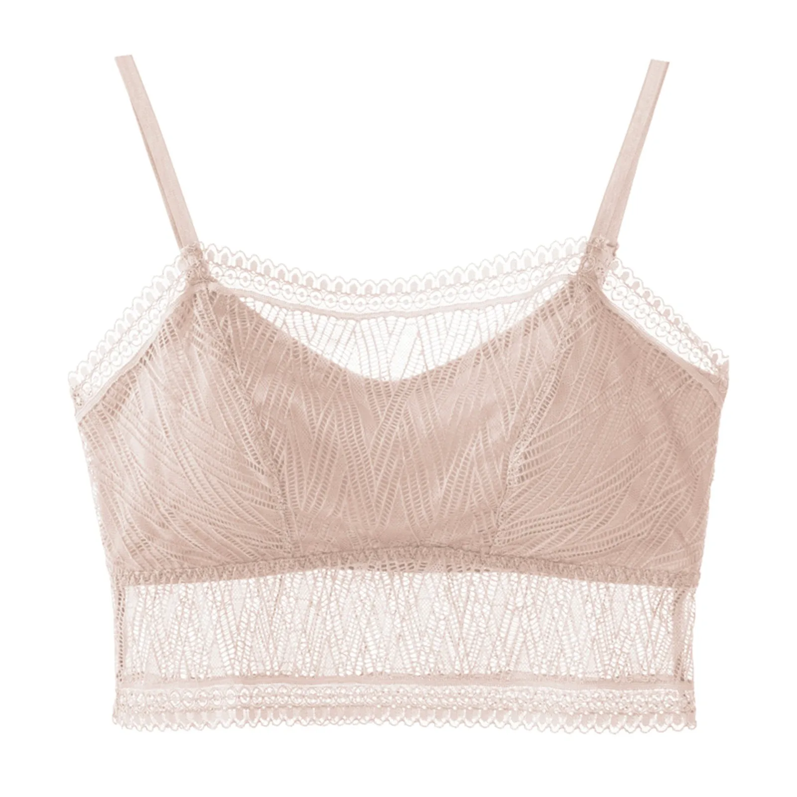 

Women sexy lace vest Strappy Floral Sheer Lace Bralette Padded Crop Top elastic strap tops Casual simplicity vest f4