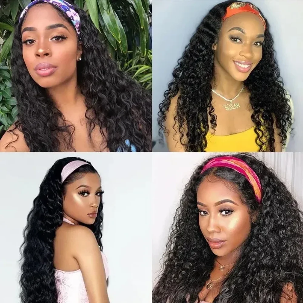 

Kinky Curly Headband Wig Human Hair Wigs 10-24 Inch Brazilian Natural Color Remy Headband Wigs For Black Women Dorisy Hair