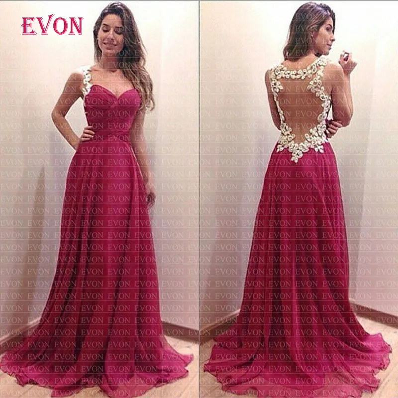 Vestidos De Festa/красное милое кружевное платье с аппликацией на спине для выпускного