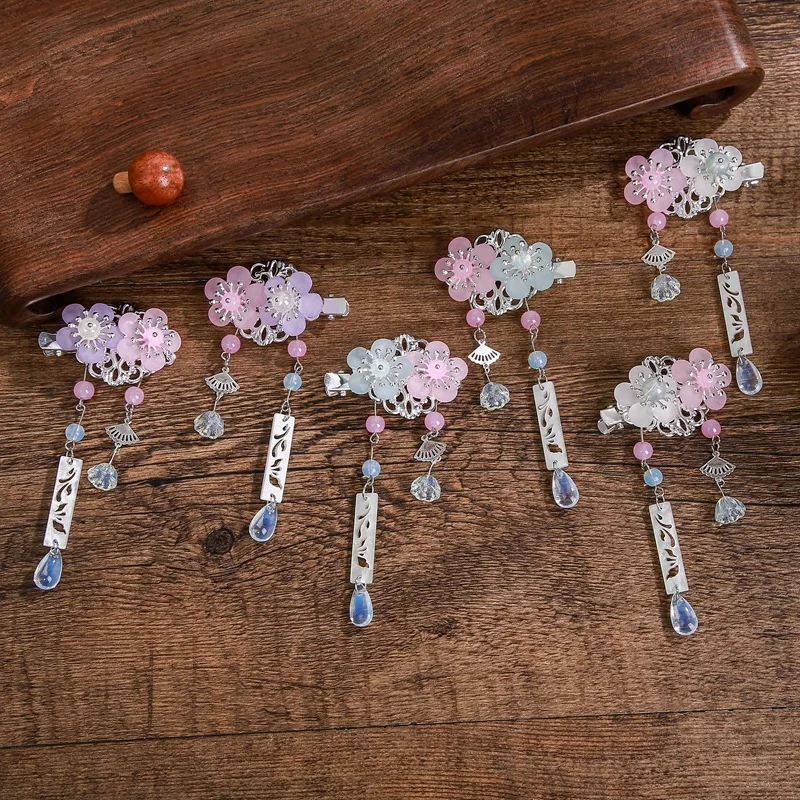 Аксессуары для волос в античном стиле Hanfu детей заколки кисточки красивые цветы