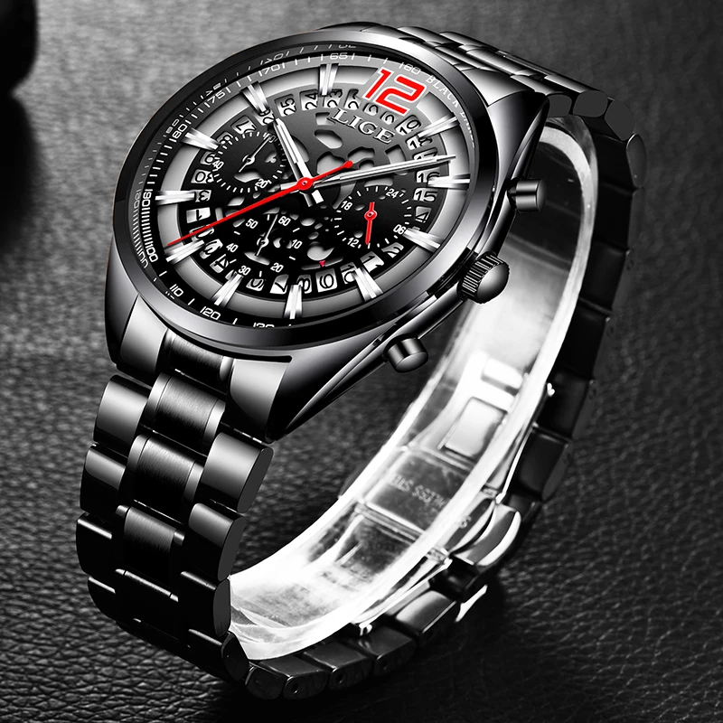 LIGE Мужские часы от ведущего бренда Роскошные военные спортивные мужские