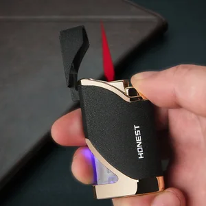 Газовый надувной светильник Honest на Бутане, ультратонкий Видимый ветрозащитный креативный воспламенитель сигарсигарет