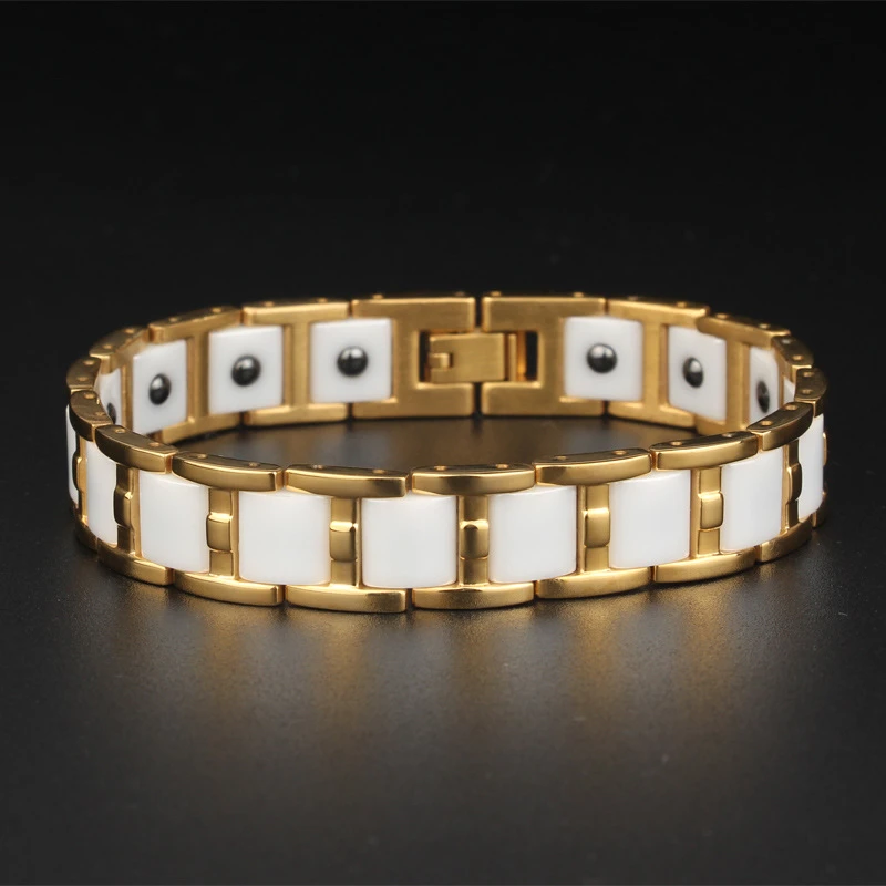 

Женские аксессуары, модные черные и белые браслеты из керамической цепочки, браслеты для пар, роскошные брендовые ювелирные изделия из нерж...