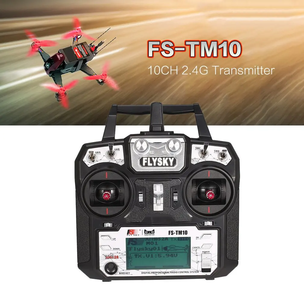 Лидер продаж! Flysky FS-TM10 10CH 2 4 GHz AFHDS Радиоуправляемый передатчик радиоуправляемая