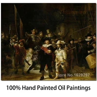 large wall art rembrandt van rijn paintings the night watch canvas reproduction high quality hand painted oil artwork portrait