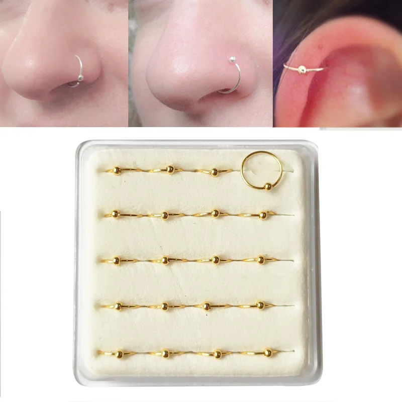 Кольцо в нос из серебра 925 пробы 22 г кольцо для пирсинга украшения 6 мм 8 10 20 шт.