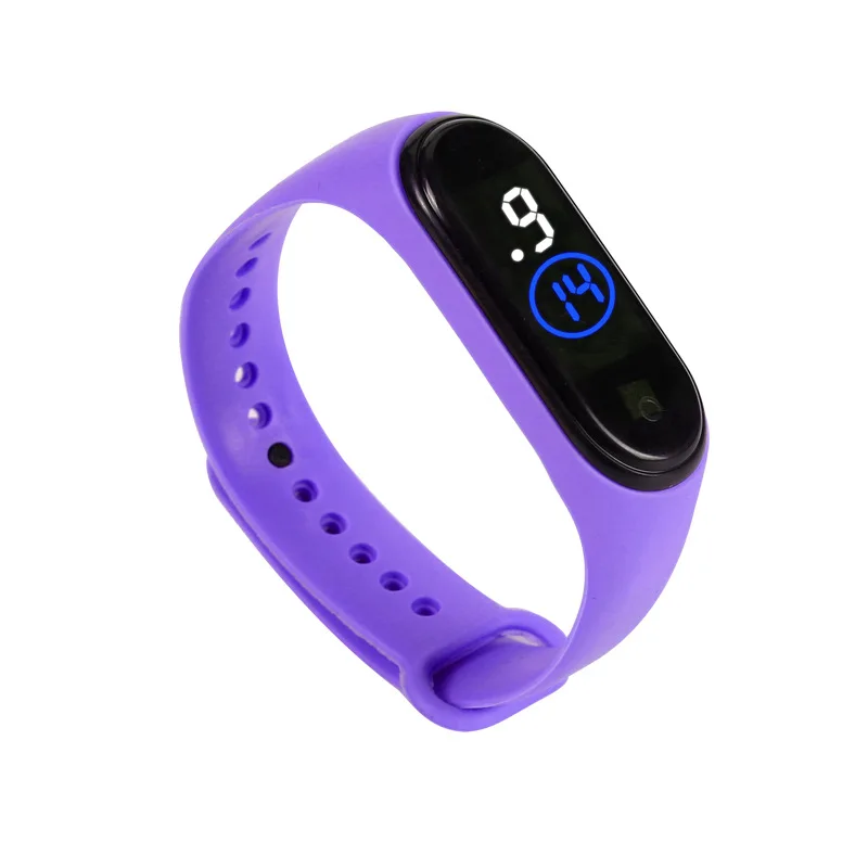 purple Мужские Цифровые часы с сенсорным экраном, новинка, светодиодный, модные, спортивные, водонепроницаемые, военные, наручные часы, мужские, женские, браслет, электронные часы - Цвет: purple