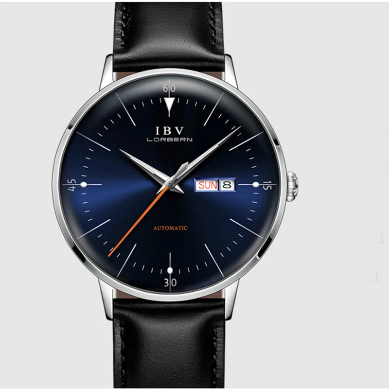 Мужские модные автоматические механические часы с сапфировым стеклом мужские