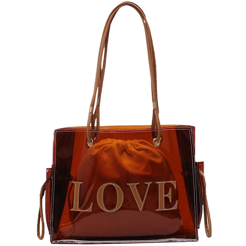 Women’s bag clear bag Transparent Bag Hand bags Large Capacity Jelly Bag clear purse Small string  Bag girl summer bag beach bag