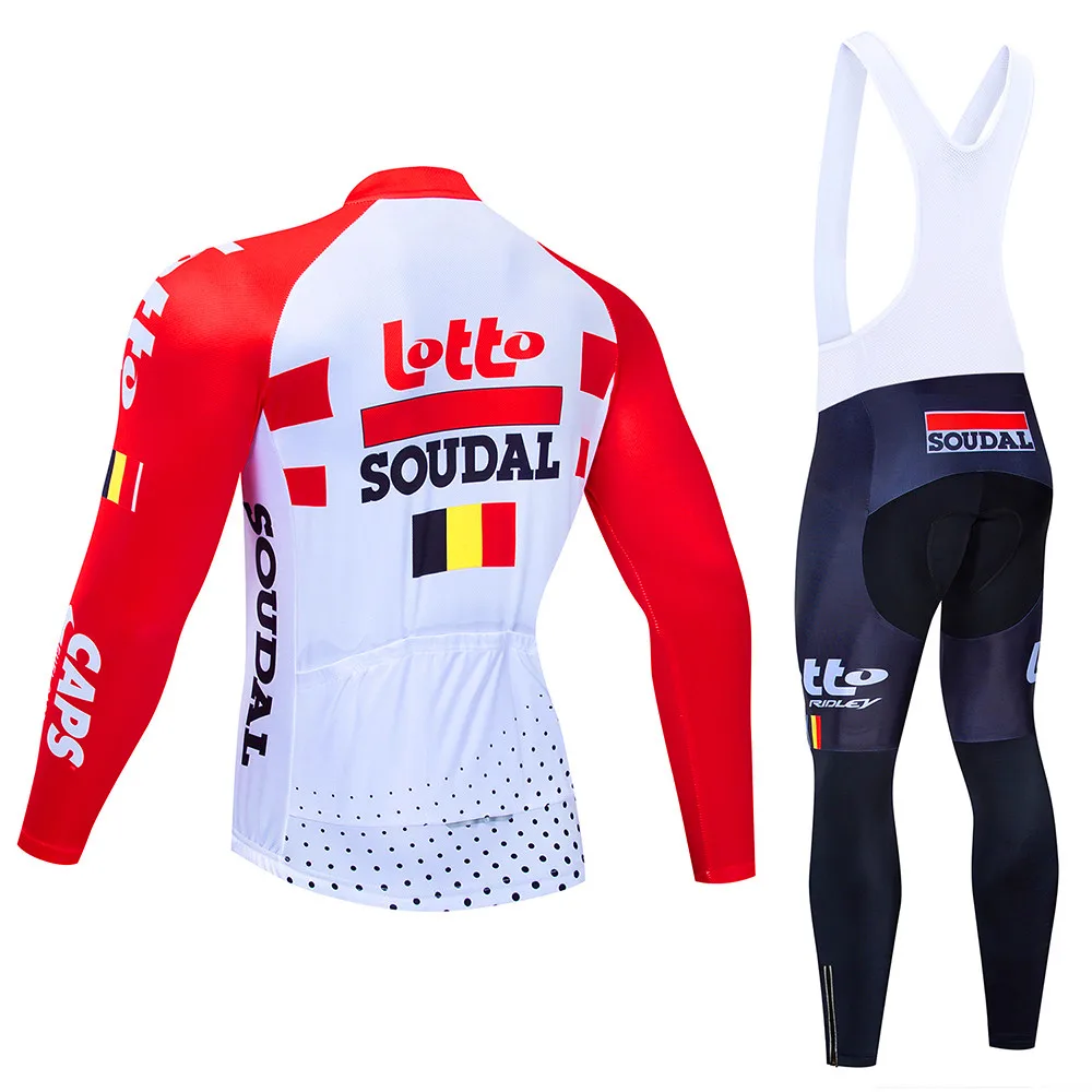 Pro Team LOTTO Велоспорт Джерси 9D Bib набор MTB Форма велосипед одежда мужская зимняя теплая флисовая велосипедная Одежда для велоспорта