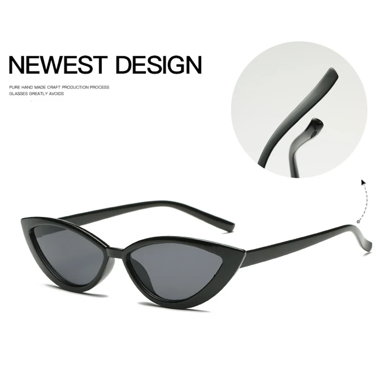 Женские Винтажные Солнцезащитные очки кошачий глаз 2020 черные модные брендовые