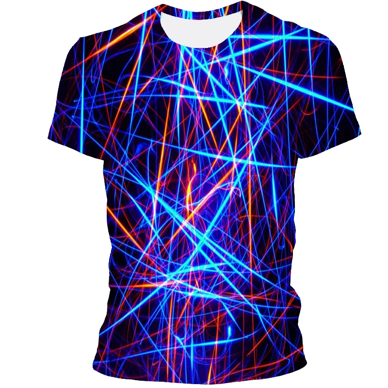 

2021 summer new style abstract visual 3D pattern casual style T-shirt fashion T-shirt 3D printing round neck short sleeve top