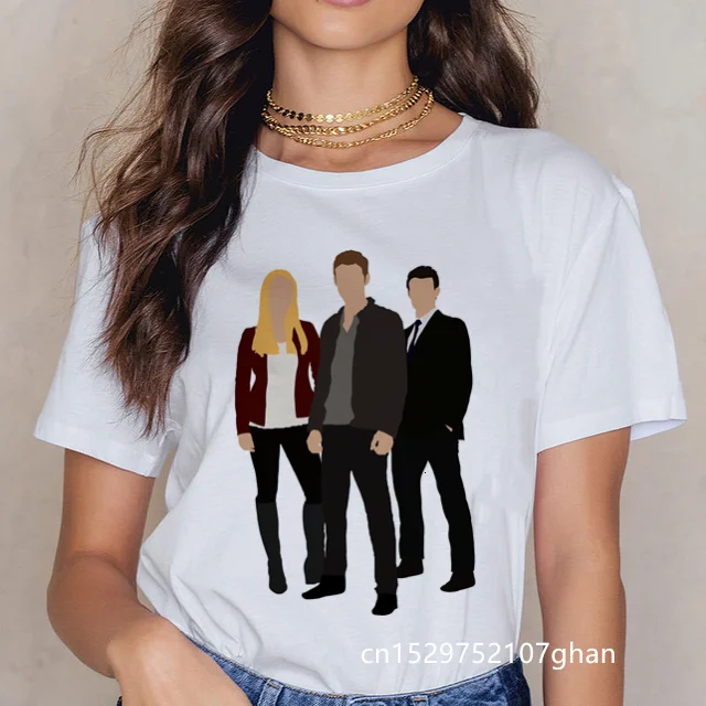 Футболка Дневники вампира летняя свободная футболка Женская Повседневная Ulzzang в