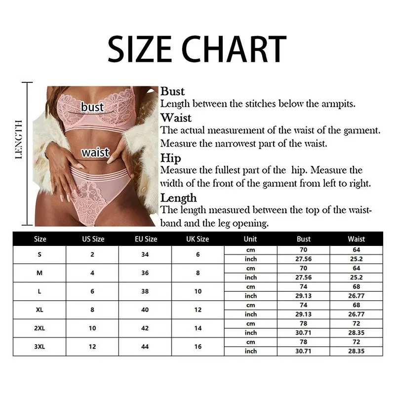

New Women Lace Sheer Mesh Spaghetti Strap Bra Panties Set Sexy Ladies Lingerie Comfortable Pure Color Underwear Set Plus Size