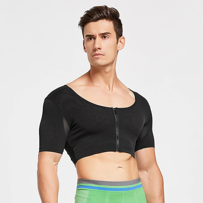 Мужская корректирующая одежда на молнии верхняя рука шейпер для плеч похудение