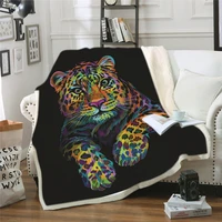 tiger dog 3d printed sherpa blanket couch quilt cover travel bedding outlet velvet plush throw blanket bedspread