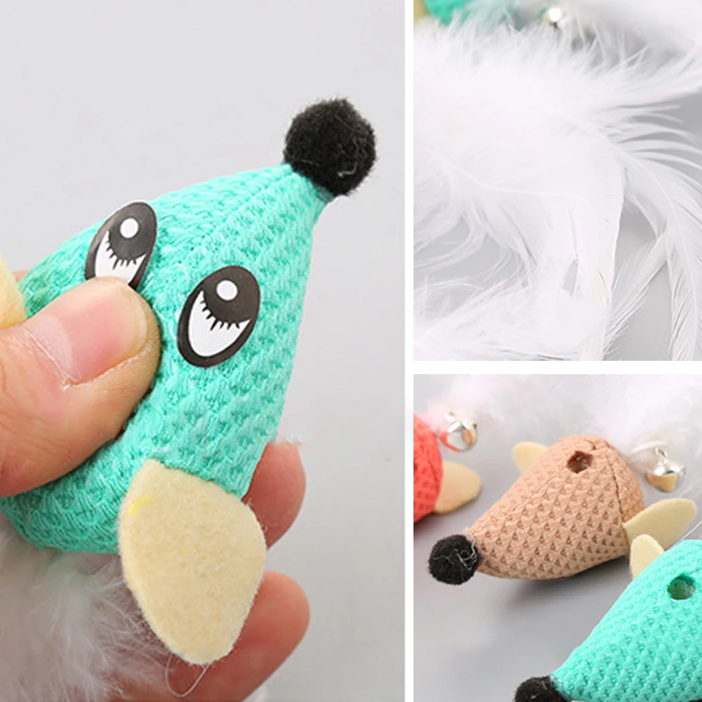 Плюшевая игрушка для кошек забавная в форме мыши с котенком жевательная товары