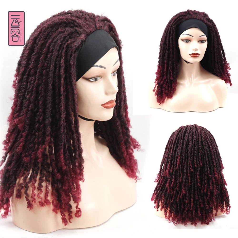 

YunRong Synthetic Dreadlock Wig with Turban Ombre Headband Wig Low temperature Fiber Crochet Hair