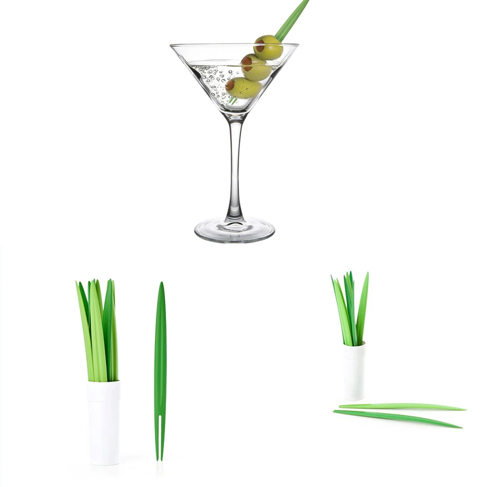 10 шт. бамбуковые палочки ананас кактус листья кекс кухонная вилка для фруктов