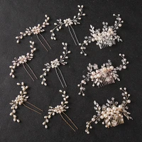 slbridal handmade 3 colors rhinestones crystal pearls bridal hair comb hair pin set women bridesmaids hair jewelry accessories