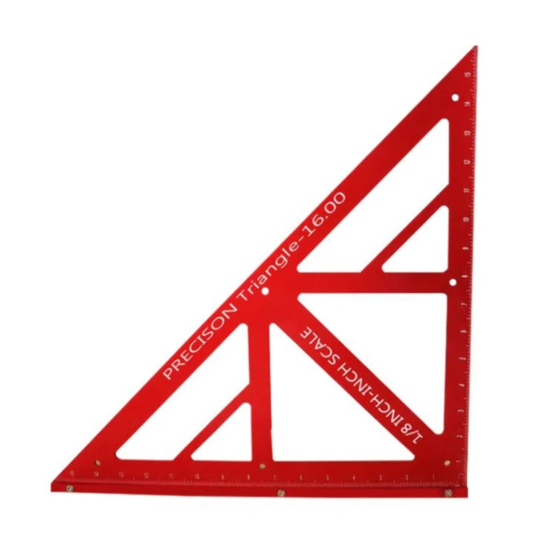 

45° 90° Aluminum Alloy Triangle Ruler Easy-read Layout Carpenter for Woodworking Workshop Square Measuring Gauging Tool